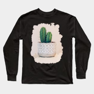 Tiny twin Cactus oil painting Long Sleeve T-Shirt